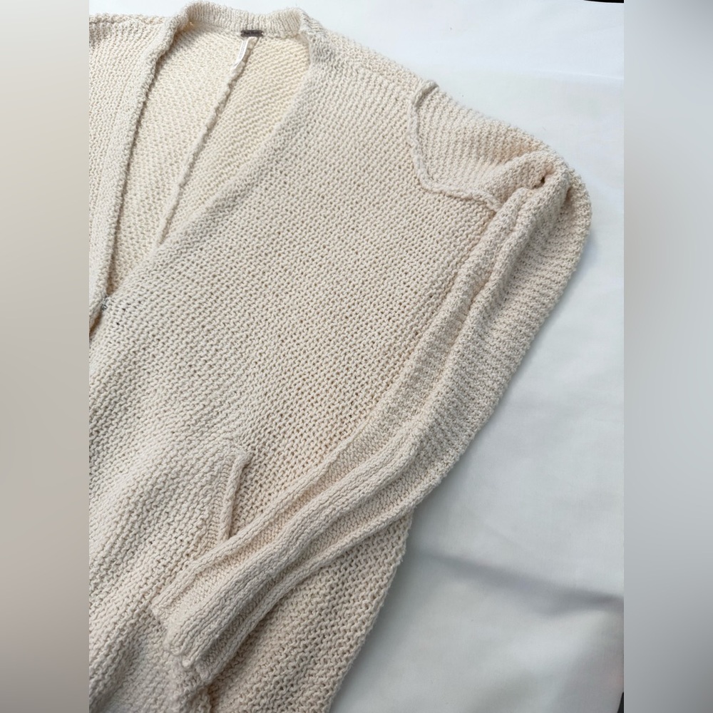 Free People Cream Open-Front Knit Cardigan - Picture 11 of 16